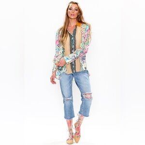 🆕Aratta Donatella Top Hues of Sage and Lilac Sz M